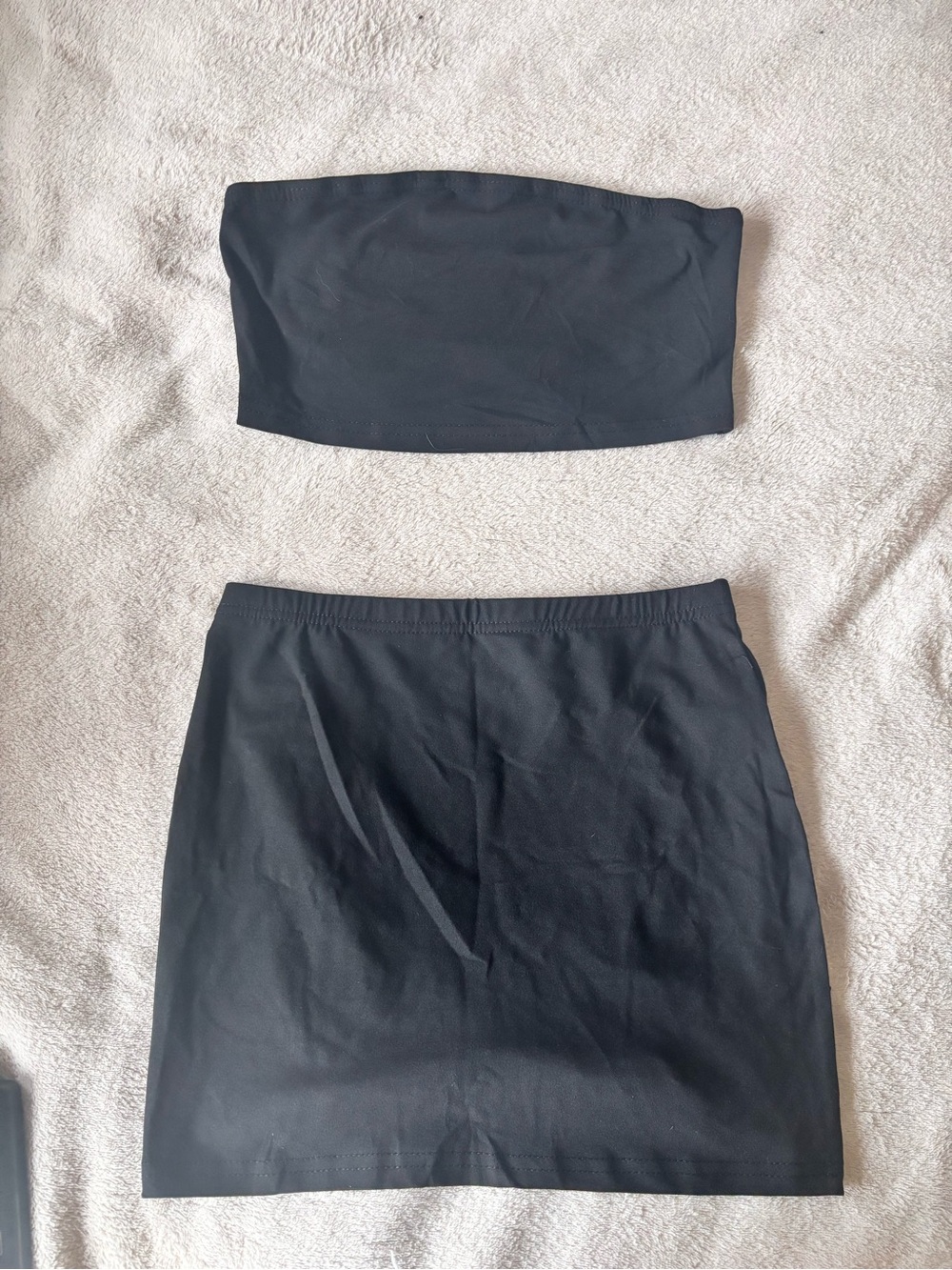 2pc Black Mini Skirt Set - NWOT